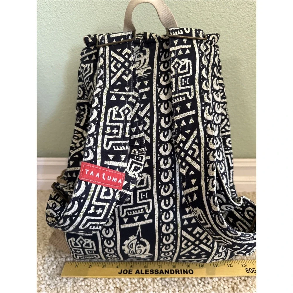 Taaluma Totes Mali Travel Computer Backpack Hawaiian Black & White Print